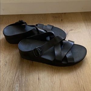 FitFlop black strappy sandals